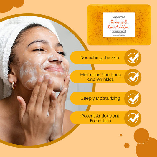 Ginger, Turmeric & Lemon Exfoliating Soap – Brightening Ginger Scrub Bar for Face & Body (150g), view 2