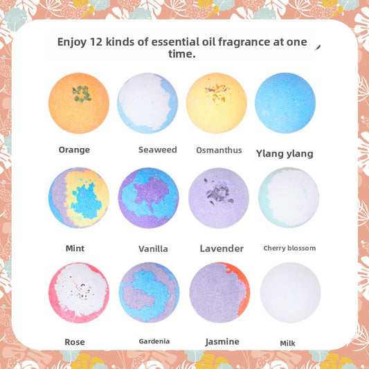 Fragrant Bath Salt Ball Gift Set – 12-Piece Aromatic Bubble Bath Bomb Collection, view 2