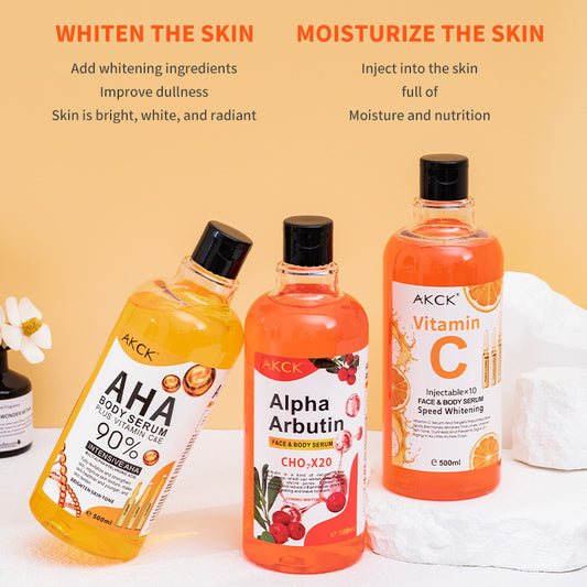 Hydrating Brightening Facial Essence with Vitamin C & AHA 500ml – Daily Renewal Essence