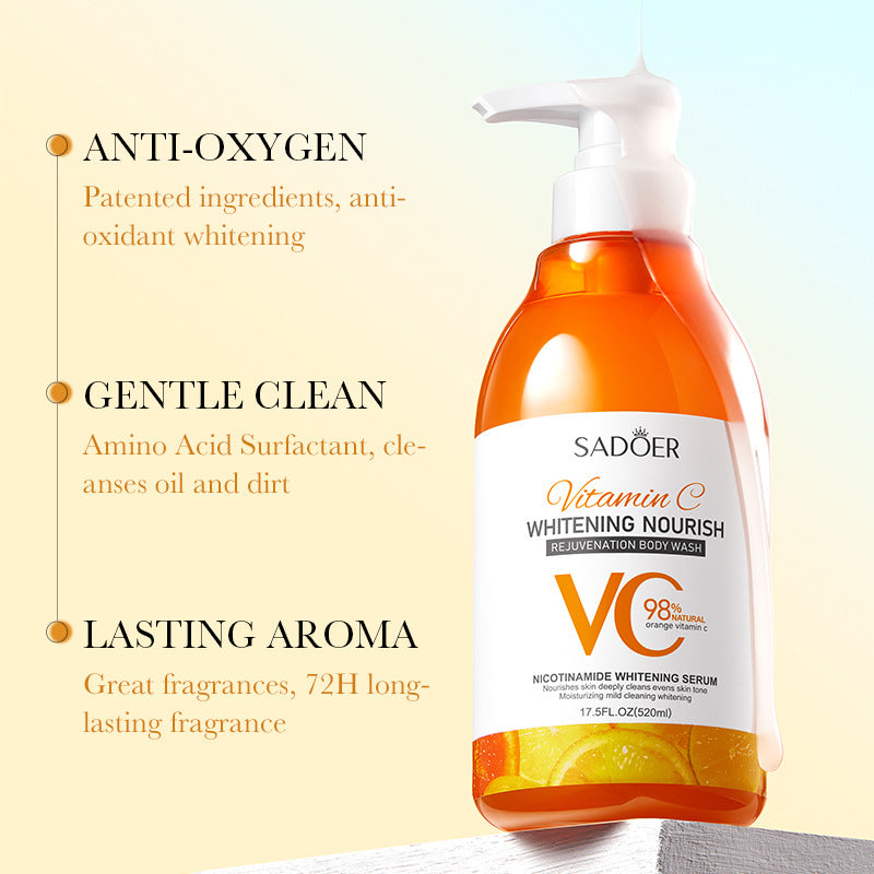 Sadoer Whitening Nourishing Shower Gel 520ml – Deep Cleansing & Skin Rejuvenation