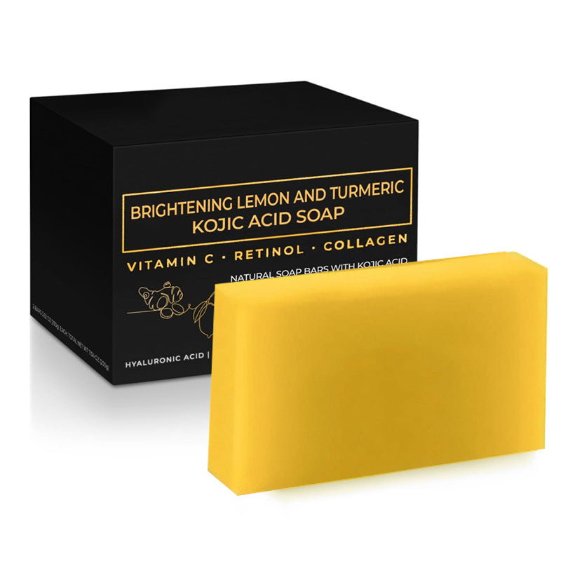 Turmeric Kojic Acid Brightening Soap – Handmade Herbal Bar with Snail & Bamboo Charcoal