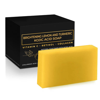 Turmeric Kojic Acid Brightening Soap – Handmade Herbal Bar with Snail & Bamboo Charcoal