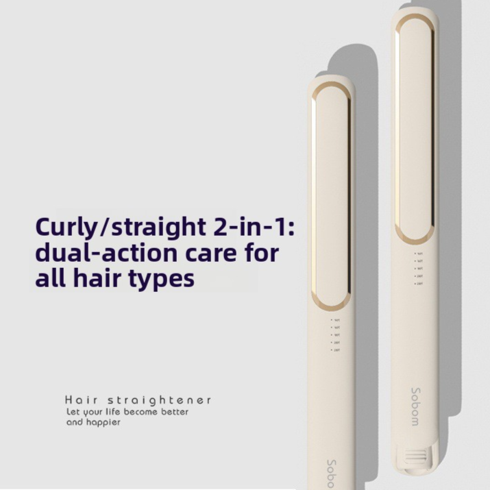 Dual-Use Tourmaline Hair Straightener & Curler (5-Heat Settings)