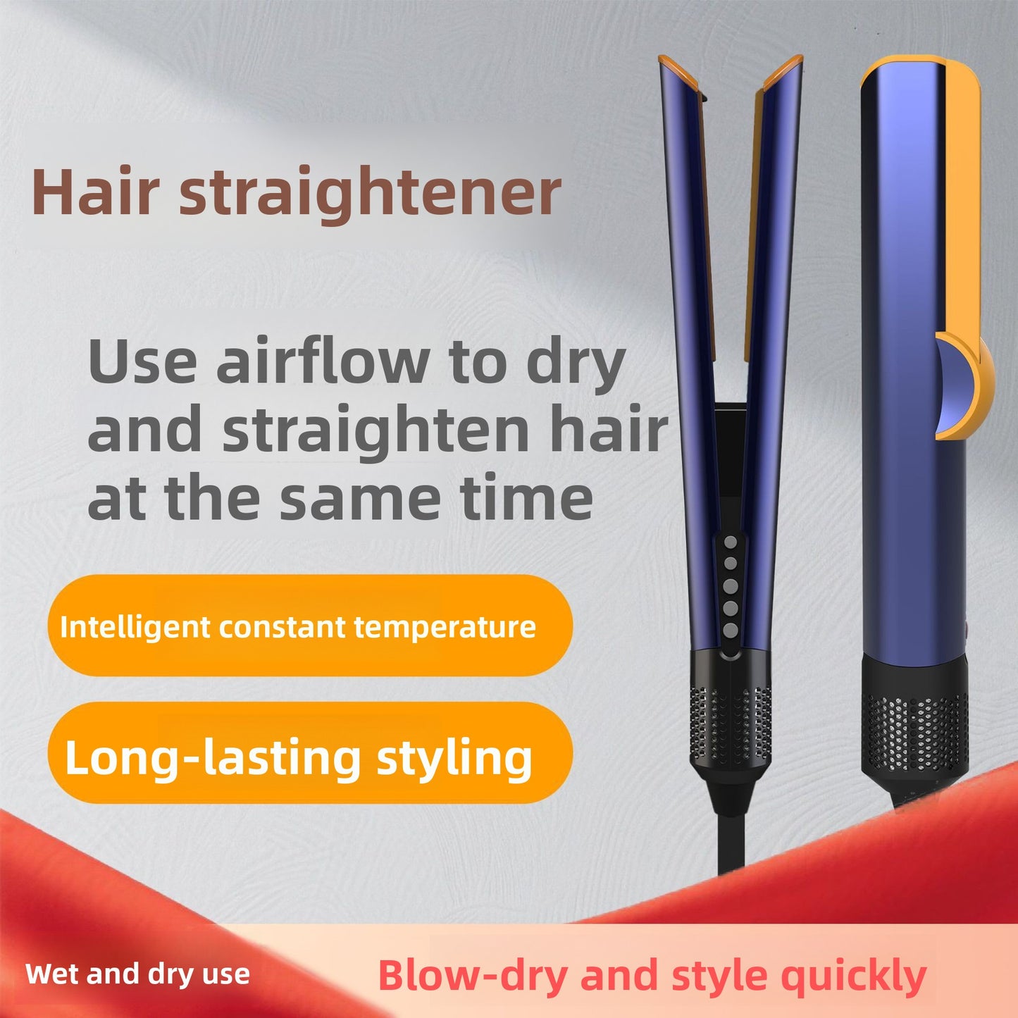 Hair Dryer and Straightener 2 in 1 Styling Tool