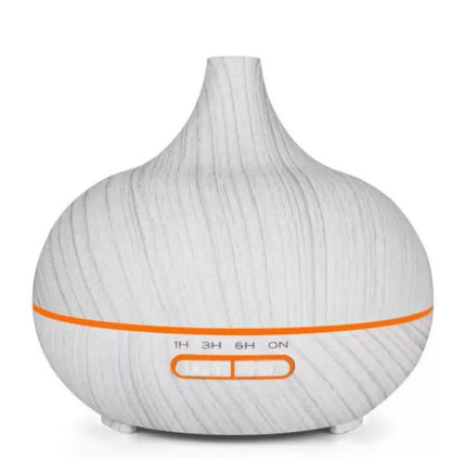 Wood Grain Ultrasonic Aroma Diffuser & Humidifier with Remote – 150 ml / 0.5 L