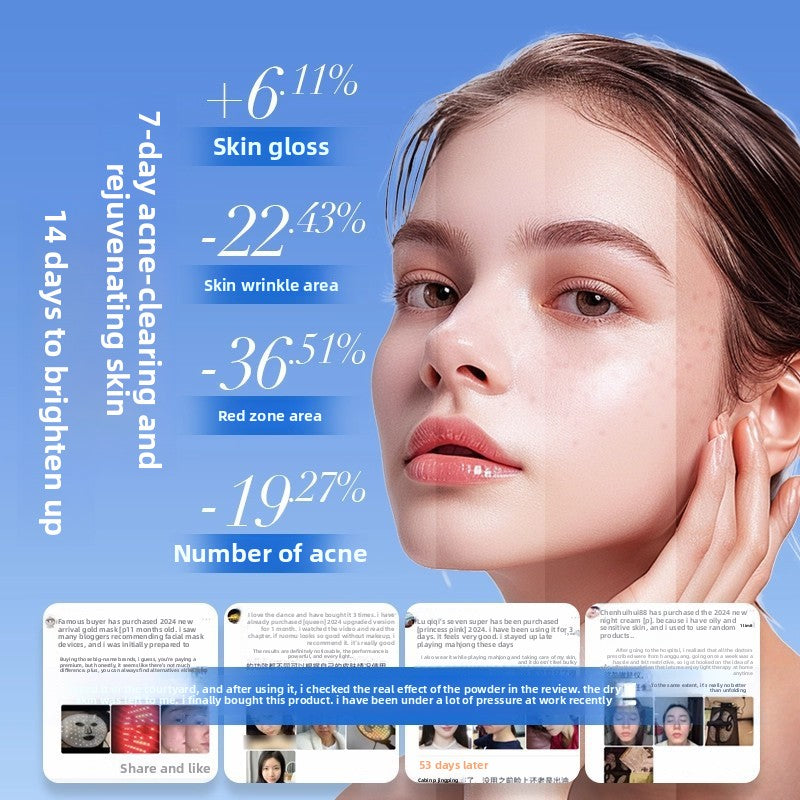 Photon LED Skin Rejuvenation Mask – Red & Blue Light Therapy Device