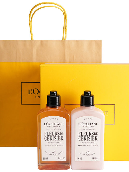 L'Occitane Cherry Blossom Toiletries Gift Set – Sakura Shower Gel, Body Lotion & Hand Cream