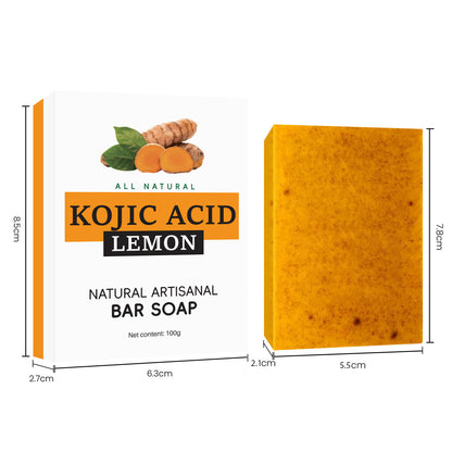 Ginger, Turmeric & Lemon Exfoliating Soap – Brightening Ginger Scrub Bar for Face & Body (150g)