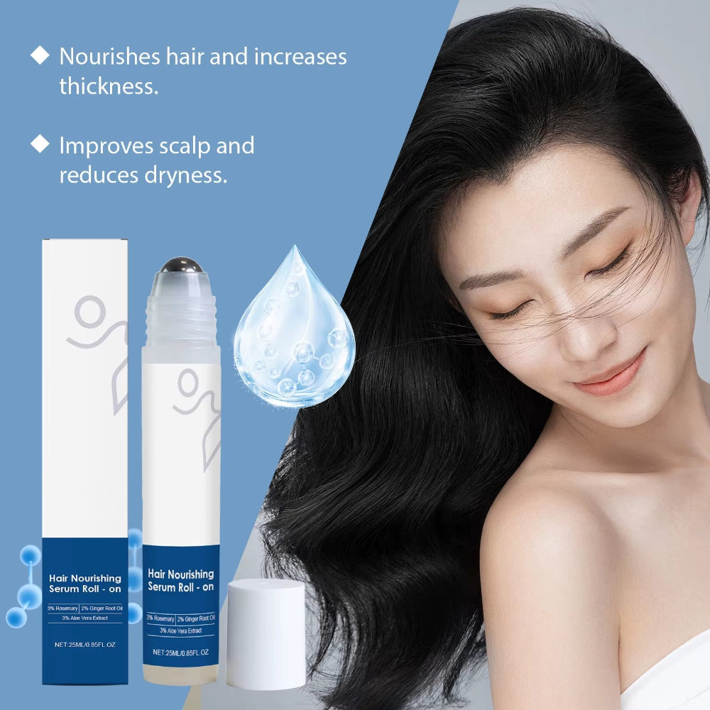 25Mlhair Care Serum Roll-On Prevent Hair Loss Baldness Scalp Massage Repair Dry Damaged Hair 3% Rosemary Nourishing Hair Essence
