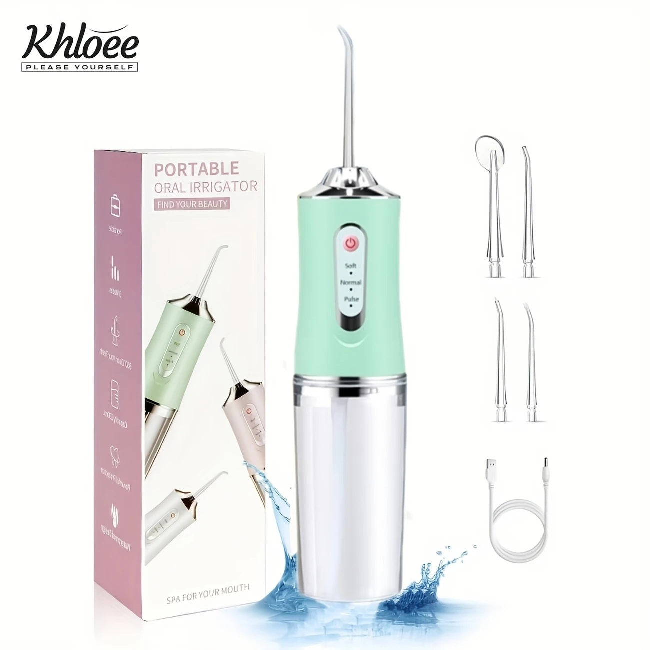 Portable Dental Irrigator – Rechargeable Water Flosser with 3 Modes & Multiple Nozzles