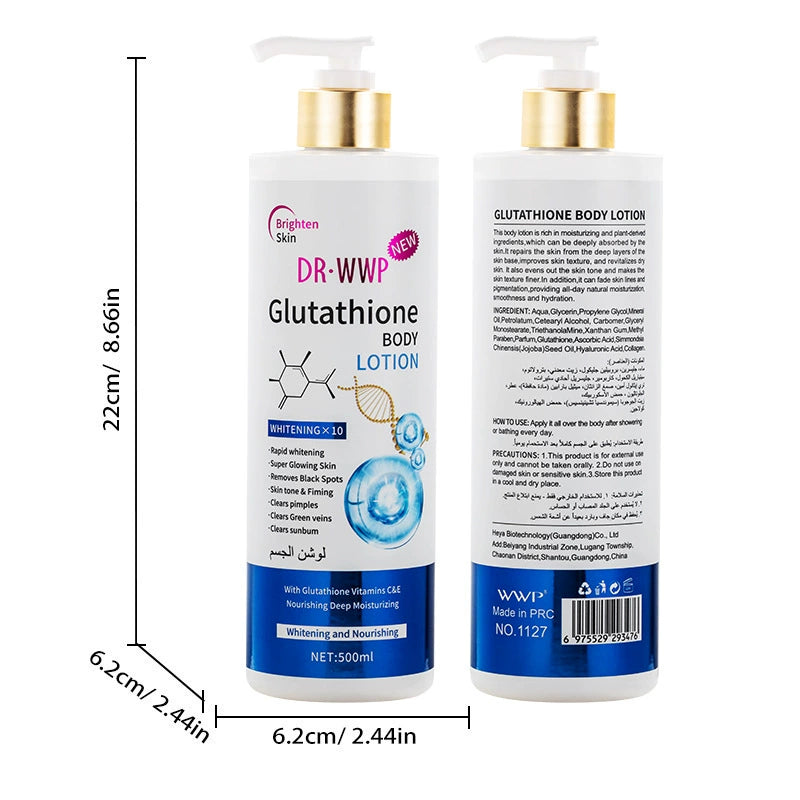 DR-WWP Brightening Body Lotion Collection – 500ml Hydrating & Tone-Evening Lotions