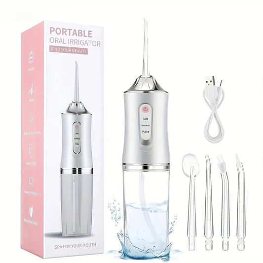 Portable Dental Irrigator – Rechargeable Water Flosser with 3 Modes & Multiple Nozzles