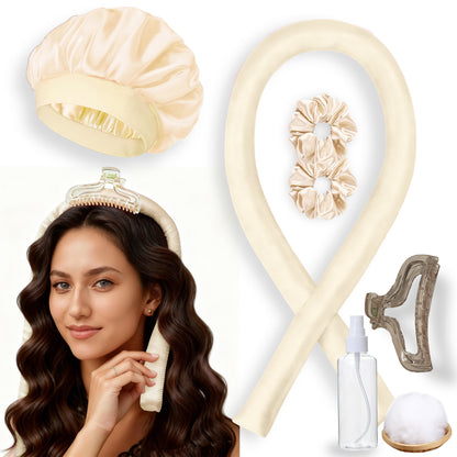 No-Heat Satin Curling Set – Handmade Wave & U-Shaped Hair Curler