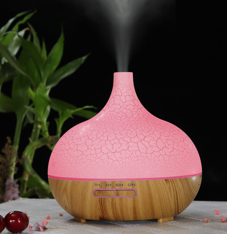 Wood Grain Ultrasonic Aroma Diffuser & Humidifier with Remote – 150 ml / 0.5 L