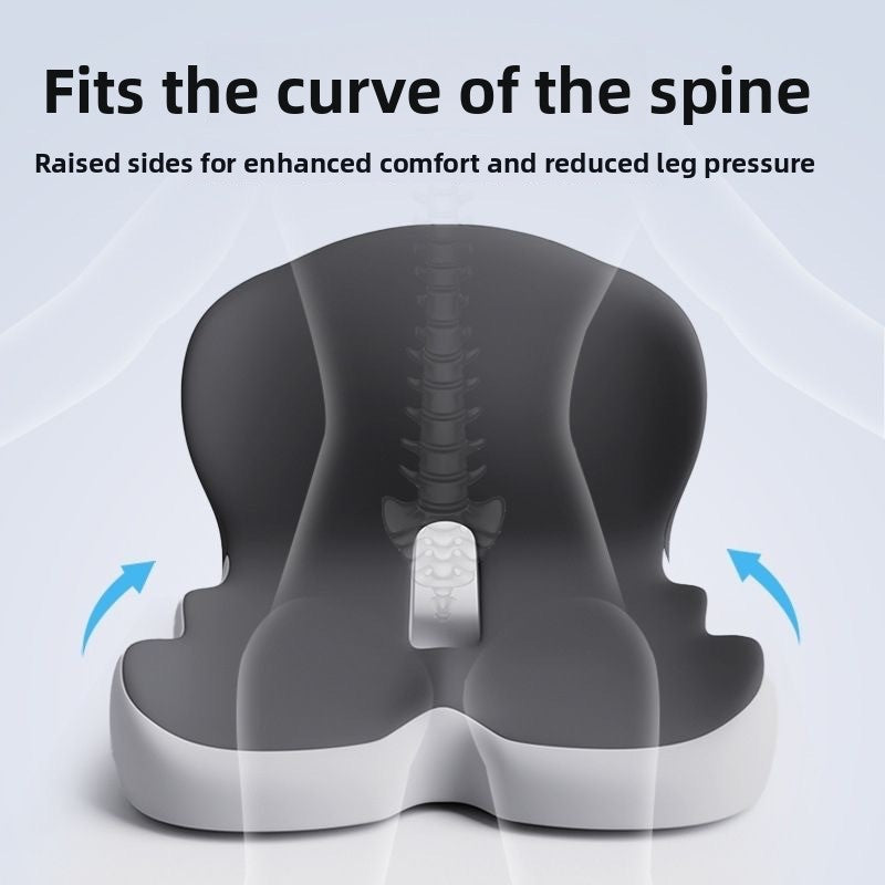 Memory Foam One-Piece Seat Cushion with Backrest – Ergonomic Chair Support (Grey)