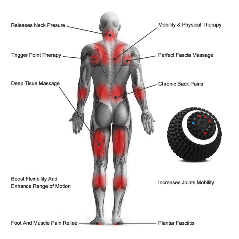 4-Speed Electric Massage Ball  Rechargeable Muscle Roller