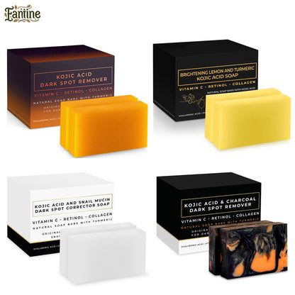 Turmeric Kojic Acid Brightening Soap – Handmade Herbal Bar with Snail & Bamboo Charcoal