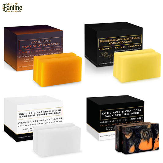 Turmeric Kojic Acid Brightening Soap – Handmade Herbal Bar with Snail & Bamboo Charcoal