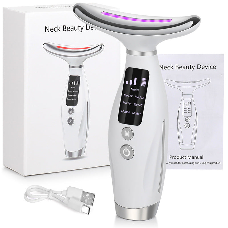Face and Neck Massager – 7 Colour LED Light & Lymphatic Drainage