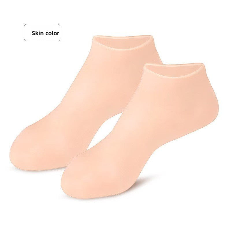 Silicone Moisturizing Heel Socks – Reusable Anti-Crack Foot Sleeve