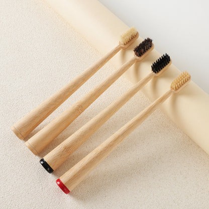 Bamboo Standing Toothbrush – Natural Bristle Eco-Friendly Adult Toothbrush