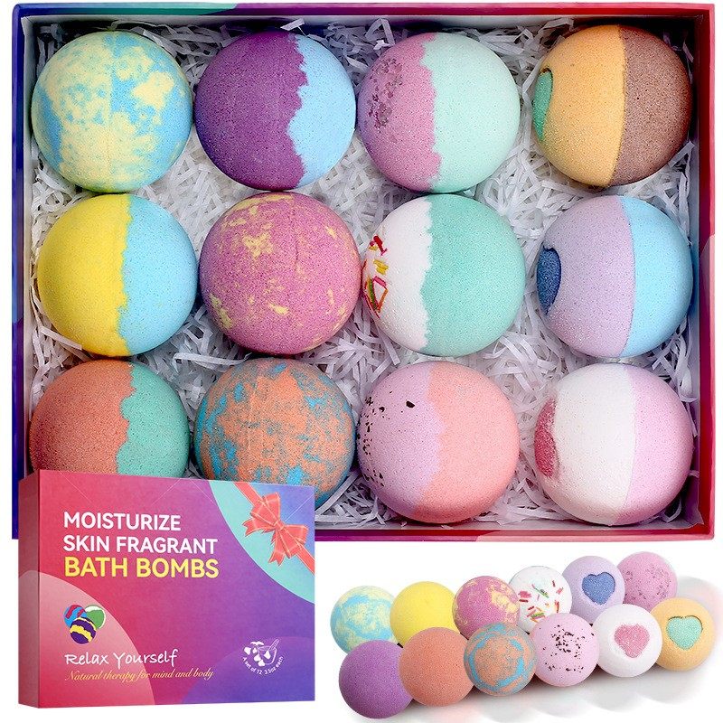 Essential Oil Explosion Bath Salt Balls – 12-Piece Gift Set & Shower Steamers (Multiple Variants)