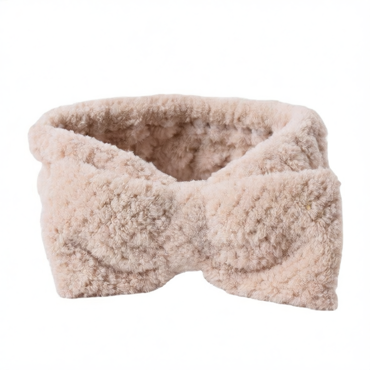 Korean Bow Coral Fleece Wash Hair Band – Pineapple Plaid