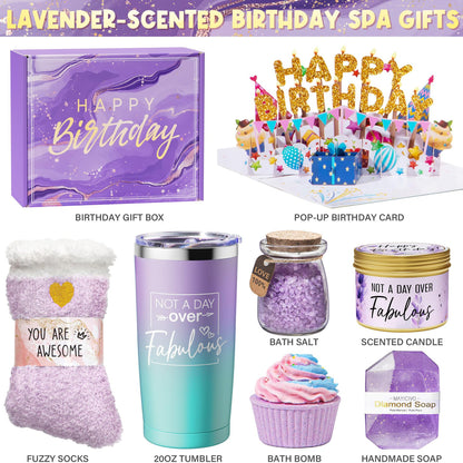 Luxury Bath Gift Set with Eye Mask-Lavender, Sea, Rose Relaxation Kit for Self-Care Gifts