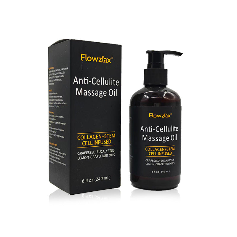 Flowzlax Soothing & Firming Body Massage Oil 240ml – Lavender, Ylang & Ginger, Body Soreness Relief
