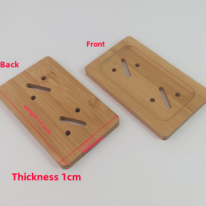 Bamboo Soap Dish – Hollow Drainage Holder for Longer-Lasting Bars