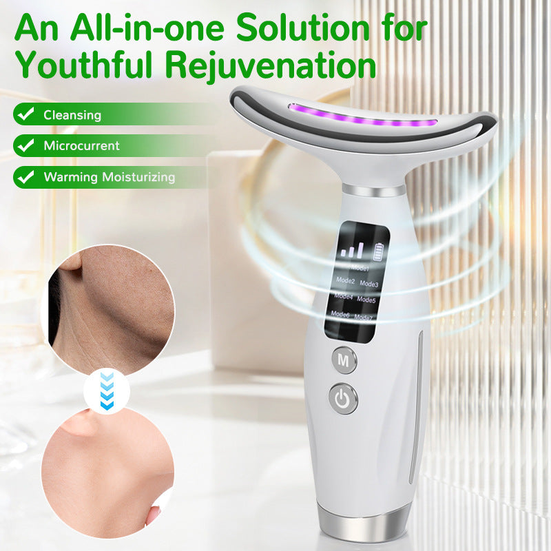 Face and Neck Massager – 7 Colour LED Light & Lymphatic Drainage