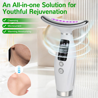 Face and Neck Massager – 7 Colour LED Light & Lymphatic Drainage