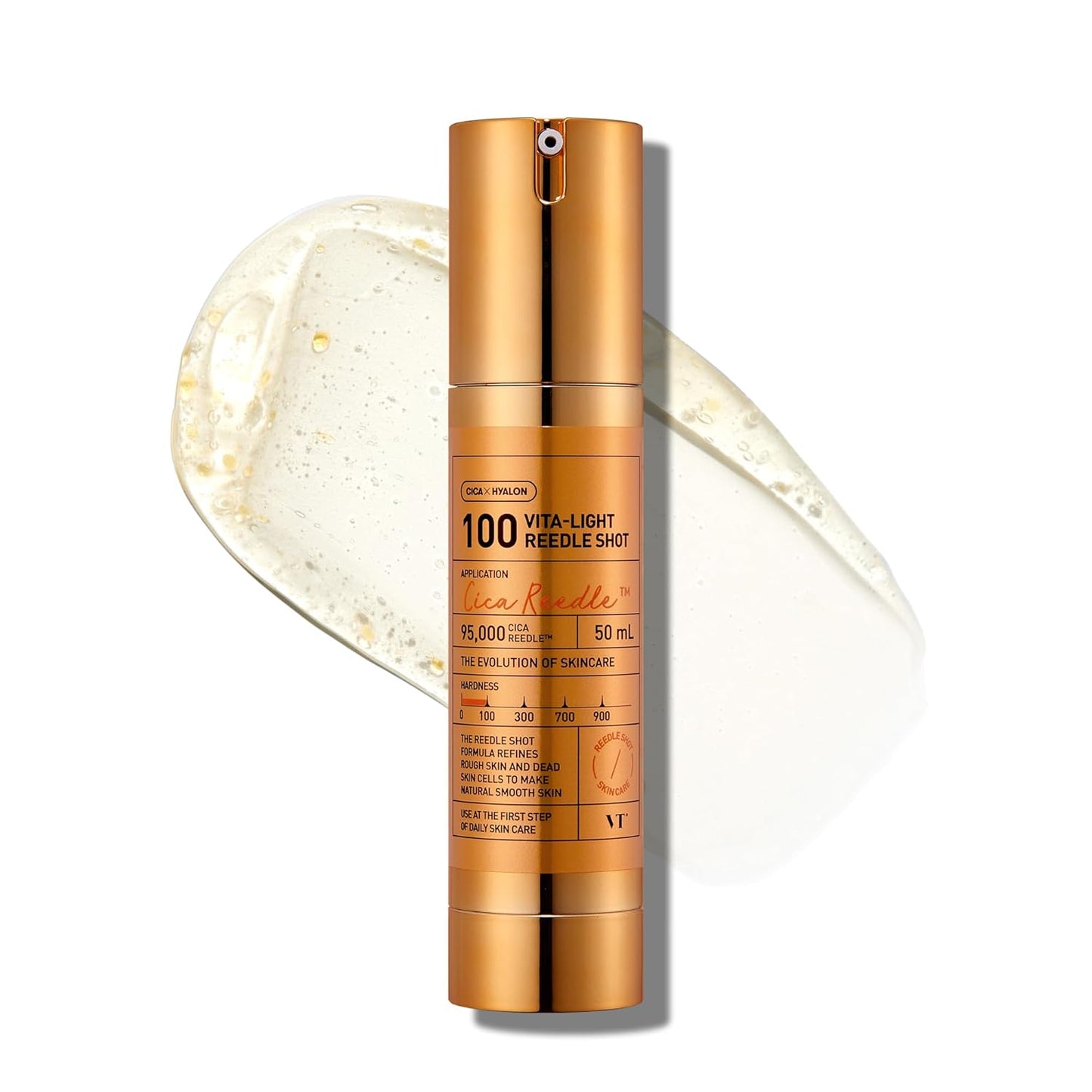 VT COSMETICS Vita-Light Reedle Shot 100 Serum with Vitamin C Capsules & Vitamin E Microneedling Formula, Korean Skin Booster, 1.69 Fl Oz(50Ml)