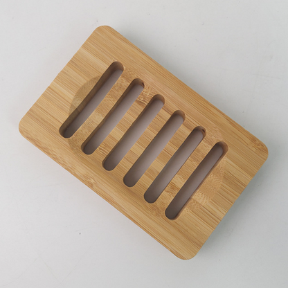 Bamboo Soap Dish – Hollow Drainage Holder for Longer-Lasting Bars