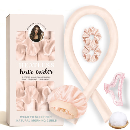 No-Heat Satin Curling Set – Handmade Wave & U-Shaped Hair Curler