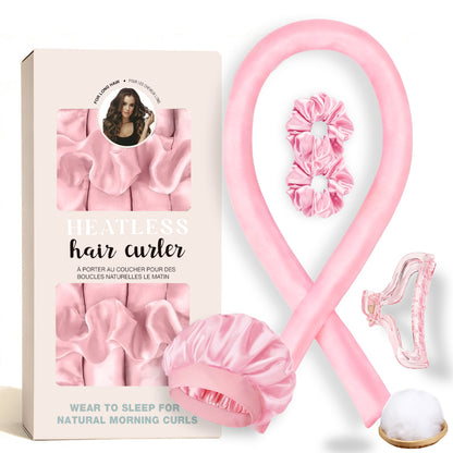 No-Heat Satin Curling Set – Handmade Wave & U-Shaped Hair Curler