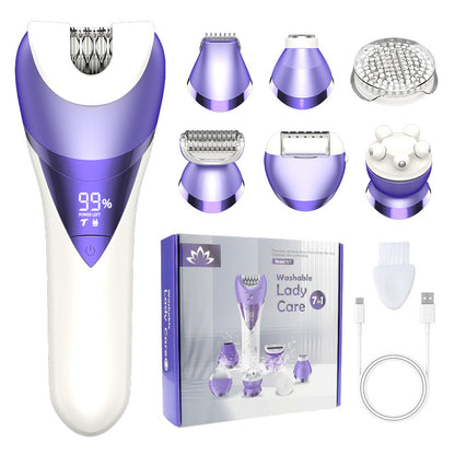 7-in-1 Waterproof Electric Hair Removal Kit – Face, Body & Bikini Trimmer