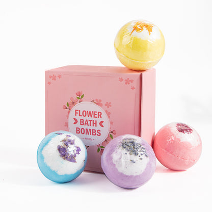 Dried Flower Bath Salt Balls – Essential Oil Aromatherapy Bath & Gift Set