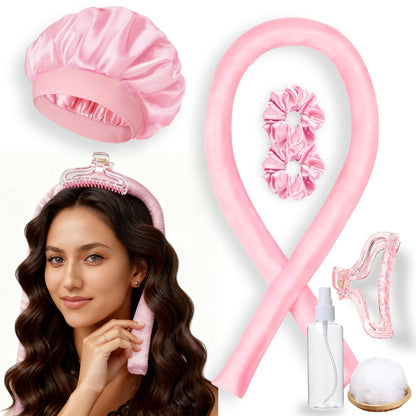 No-Heat Satin Curling Set – Handmade Wave & U-Shaped Hair Curler