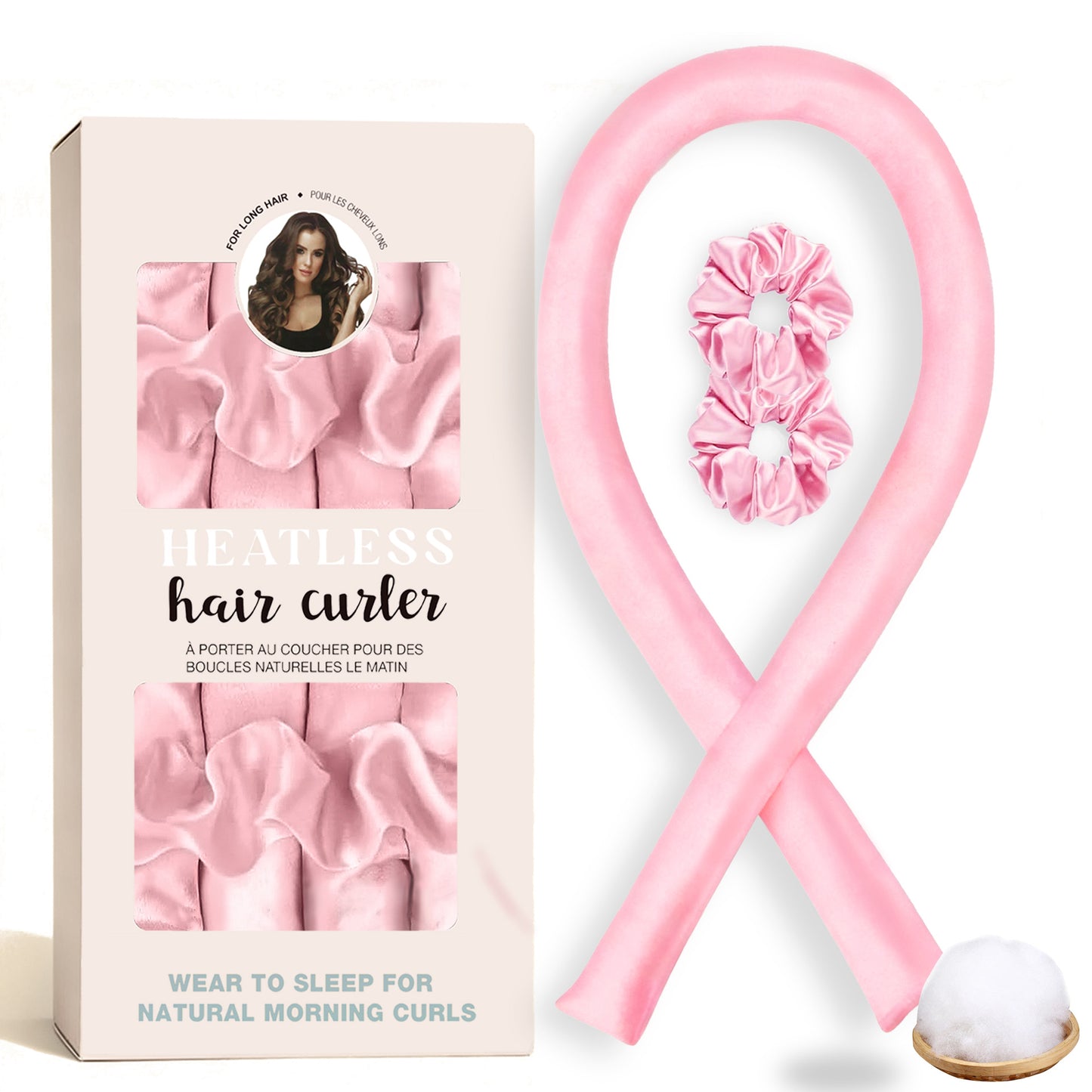 No-Heat Satin Curling Set – Handmade Wave & U-Shaped Hair Curler