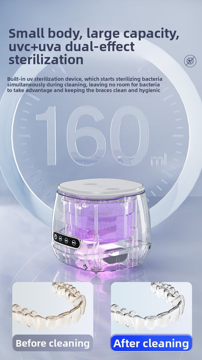 Ultrasonic Cleaner with UV Blue Light – 304 Stainless Steel Tank (USB)