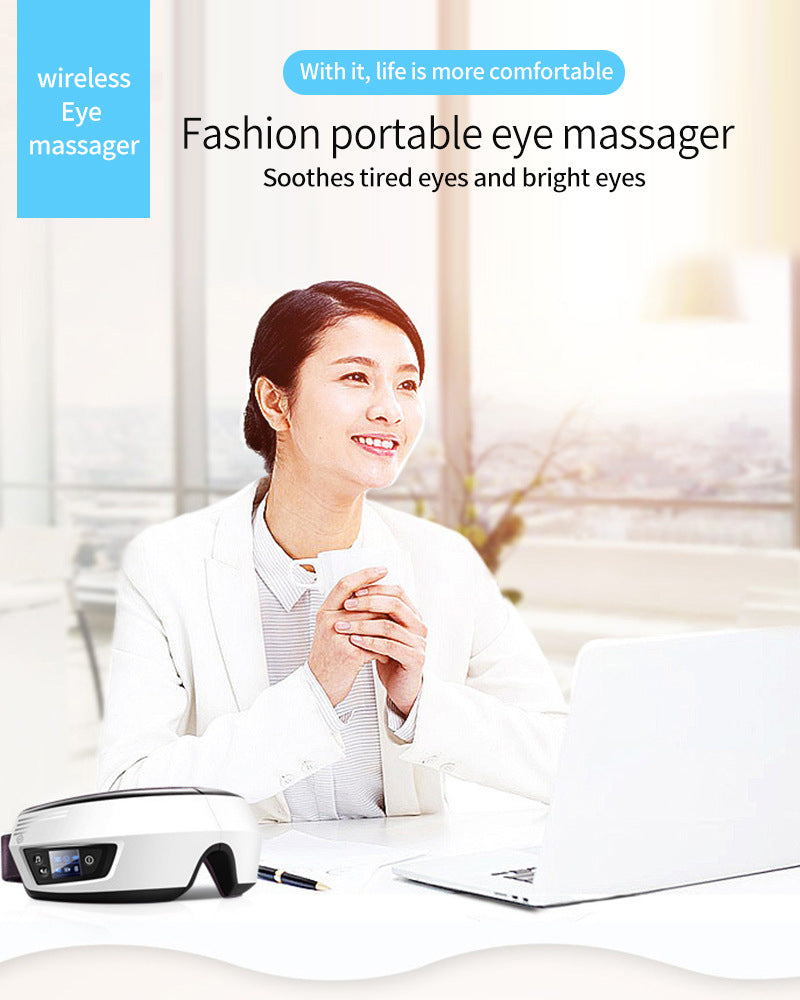 6D Smart Eye Massager – Heated Vibration Eye Mask with Air Compression & Bluetooth Music