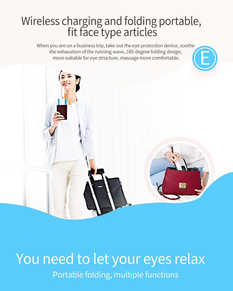6D Smart Eye Massager – Heated Vibration Eye Mask with Air Compression & Bluetooth Music