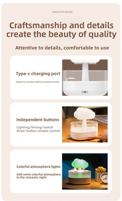Cloud Aroma Diffuser with Colorful LED Lights – 200 ml