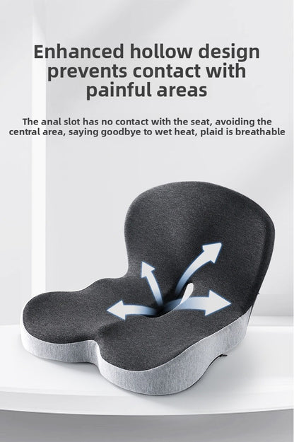 Memory Foam One-Piece Seat Cushion with Backrest – Ergonomic Chair Support (Grey)