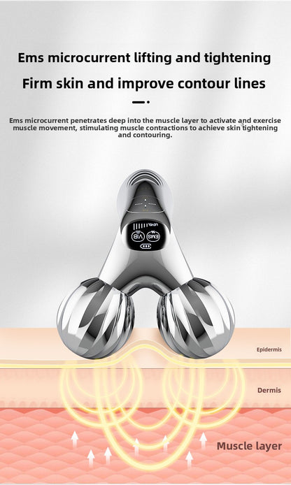 Facial Lifting EMS Massage Roller Device – Firming & Contouring Tool