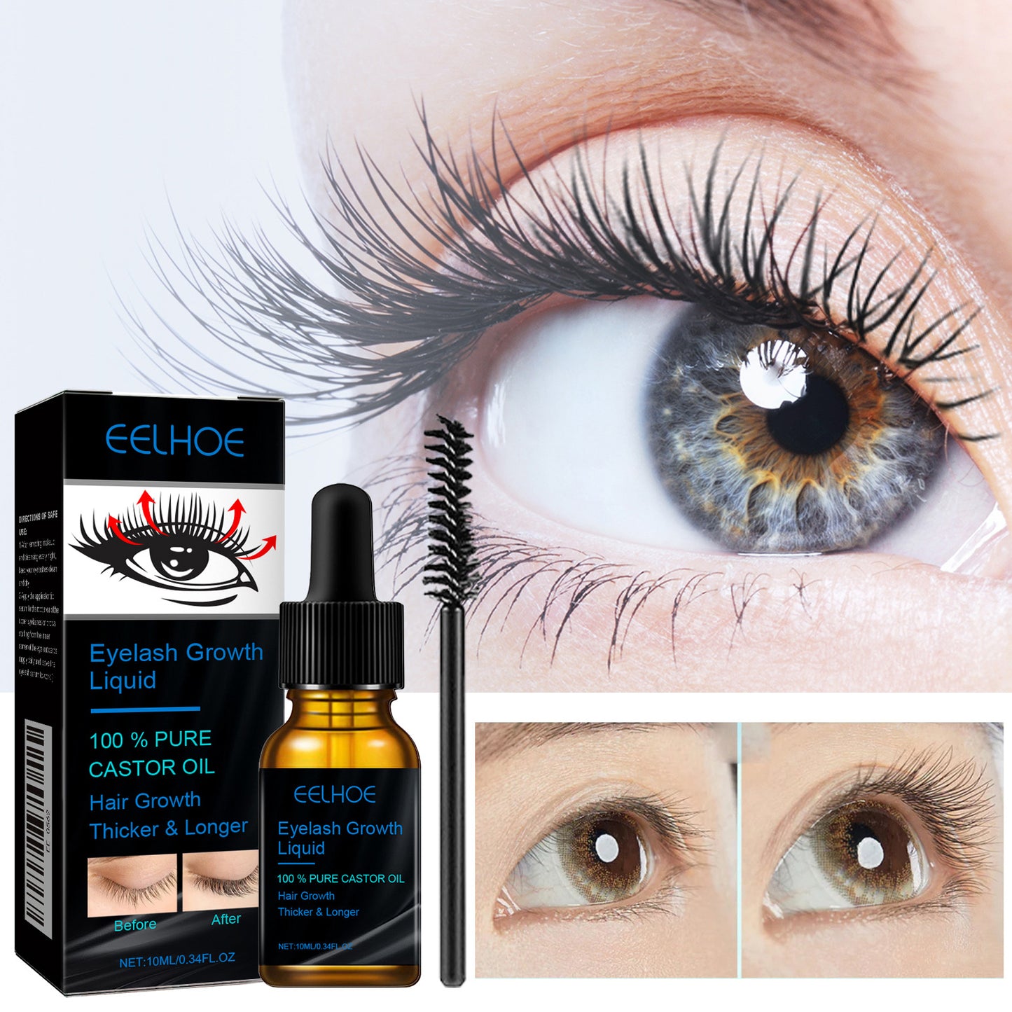 Castor Oil Eyelash Mascara – Nourishing Lash Care & Natural Curl 10ml