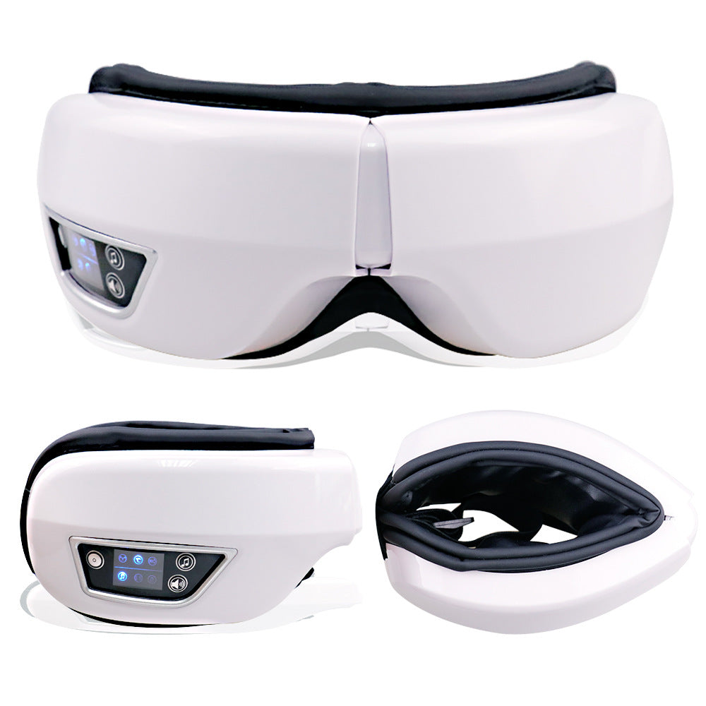 6D Smart Eye Massager – Heated Vibration Eye Mask with Air Compression & Bluetooth Music