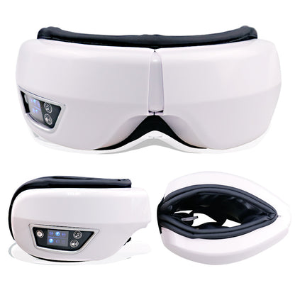 6D Smart Eye Massager – Heated Vibration Eye Mask with Air Compression & Bluetooth Music