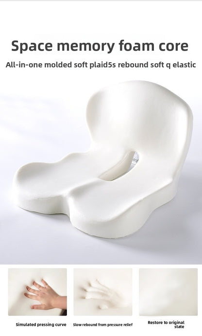 Memory Foam One-Piece Seat Cushion with Backrest – Ergonomic Chair Support (Grey)